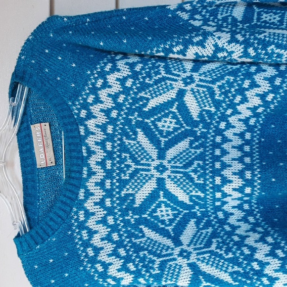 Vtg reed st james mens sweater snowflake Christmas size xl - Picture 2 of 4